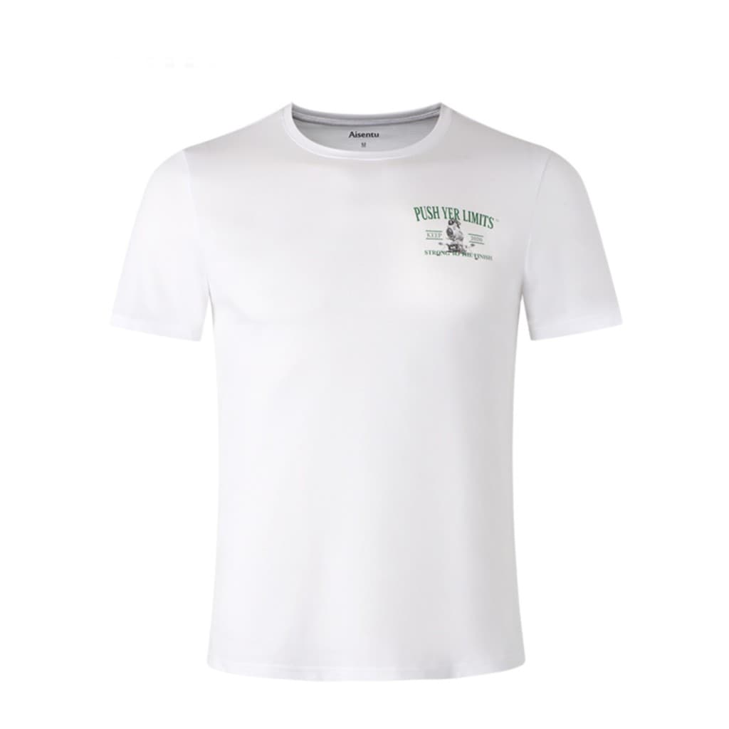 Algodão puro confortável respirável Casual manga curta Street Wear moda topo All-Match impresso camiseta masculina metad