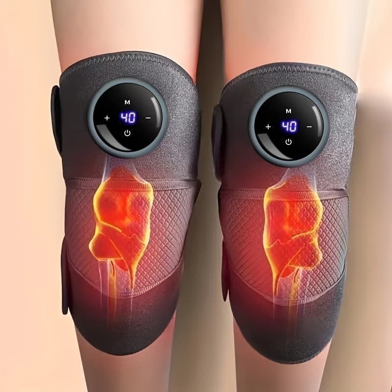 Massageador Aquecido para Joelho Cotovelo e Ombro 3 em 1 Vibrações Ajustáveis e 5 Modos de Aquecimento·