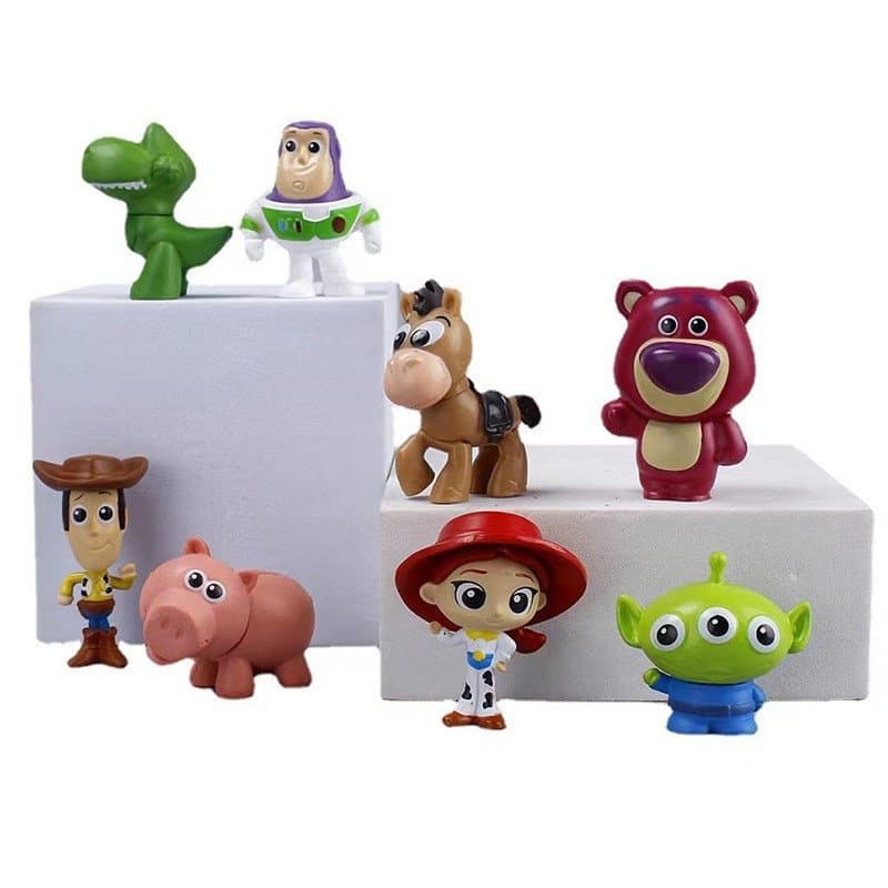 Kit Com 8 Peças Toy Story Miniaturas Infantil Em Pvc 5cm