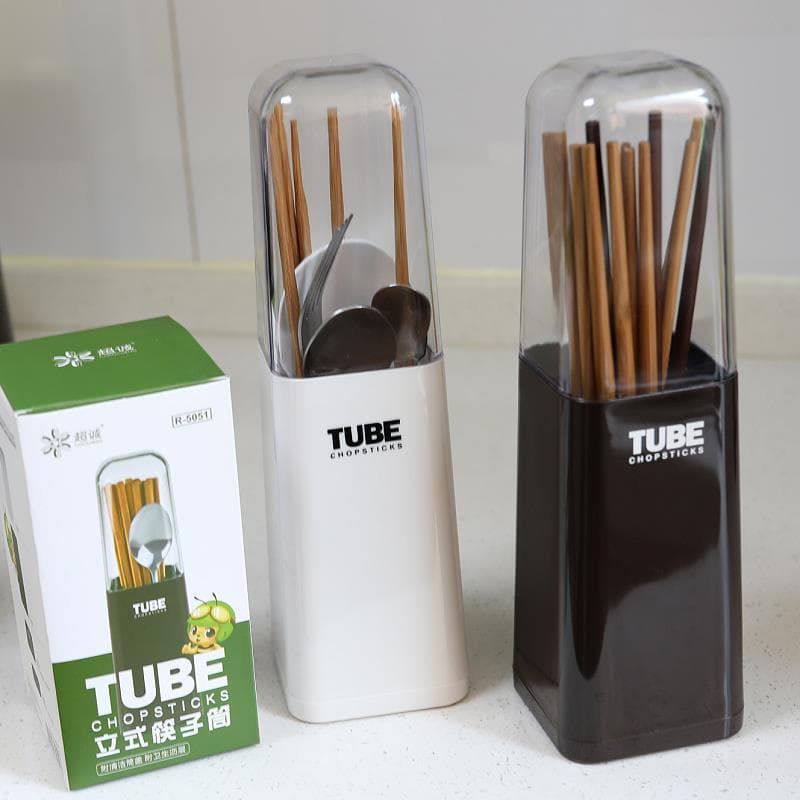 Suporte para pauzinhos com tampa, gaiola para pauzinhos, talheres, colher, caixa de armazenamento, Rack de armazenamento