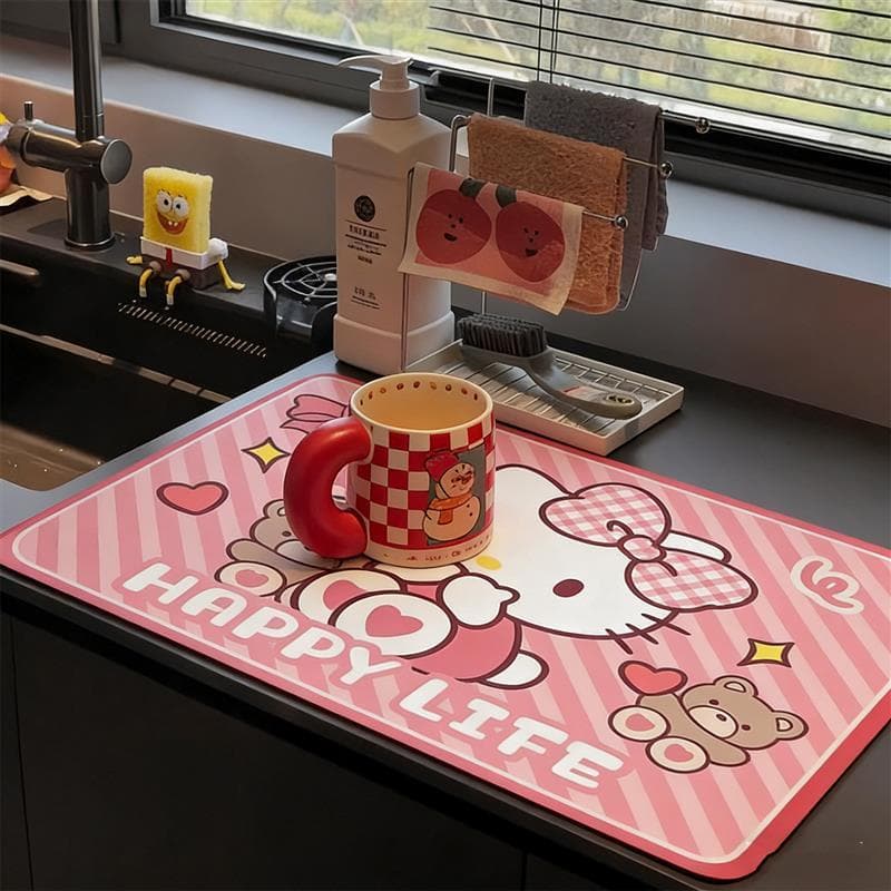 Almofada de drenagem de bancada de cozinha fofa, pia de lavar louça, dedicada, almofada absorvente de lama de diatomácea