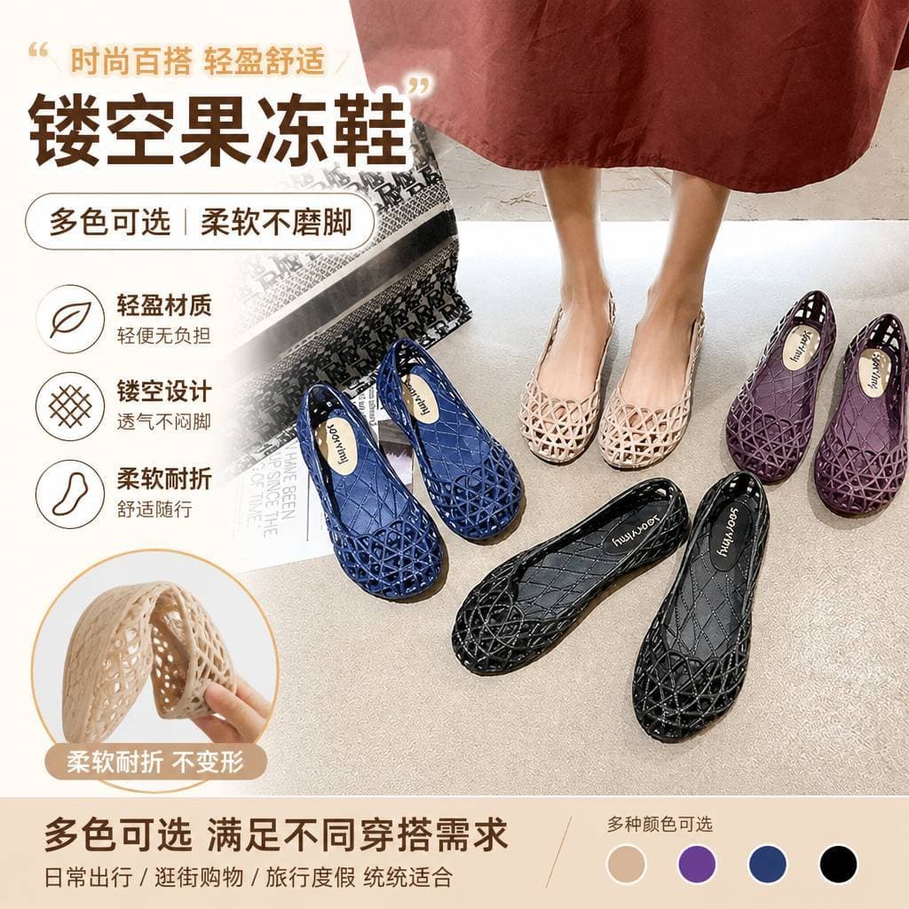 Moda verão oco plástico geléia sandálias femininas antiderrapante malha respirável sapatos de enfermeira buraco plano sa