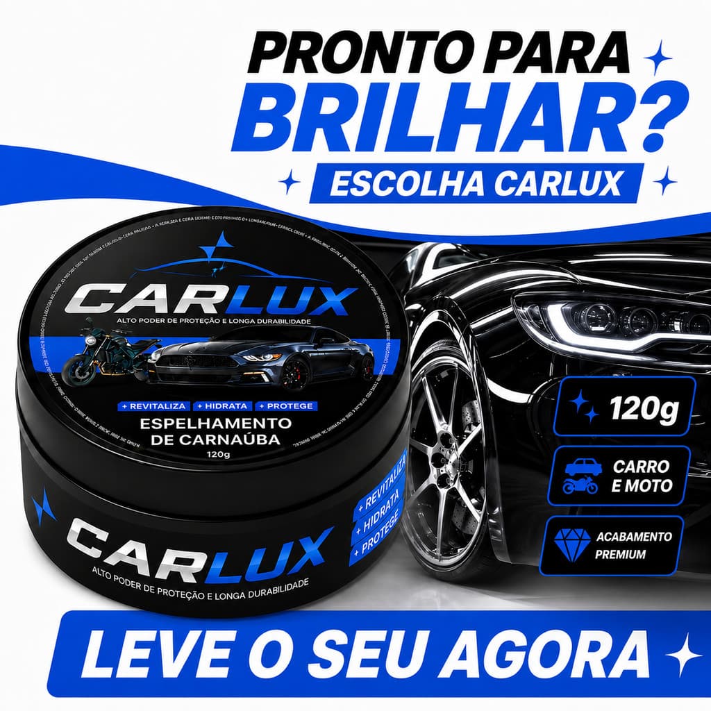 Kit 02 Ceras Carnaúba Automotiva Lataria e Plástico - Brilho Revitalização Proteção UV