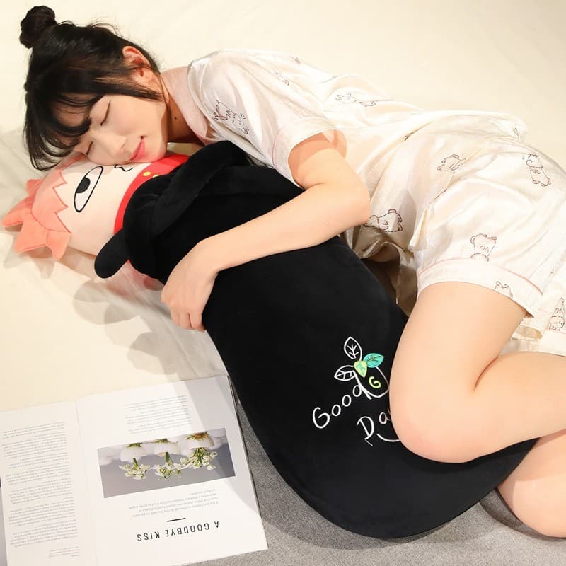 Travesseiro de espuma de memória dos desenhos animados meninas dormindo longo travesseiro cama clipe perna travesseiro c