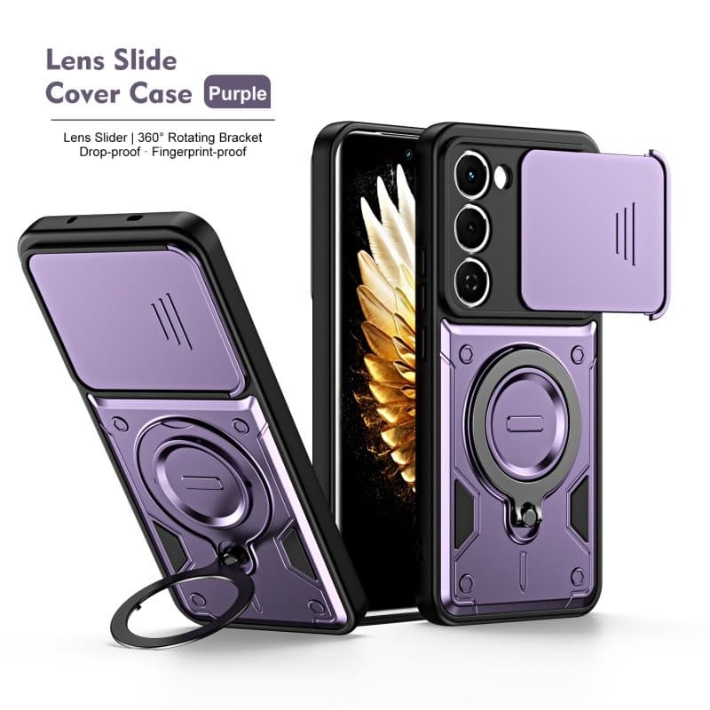 Capa de telefone com lente deslizante série Tianhuan adequada para TECNO SPARK 40 PRO PLUS Suporte giratório Capas prote