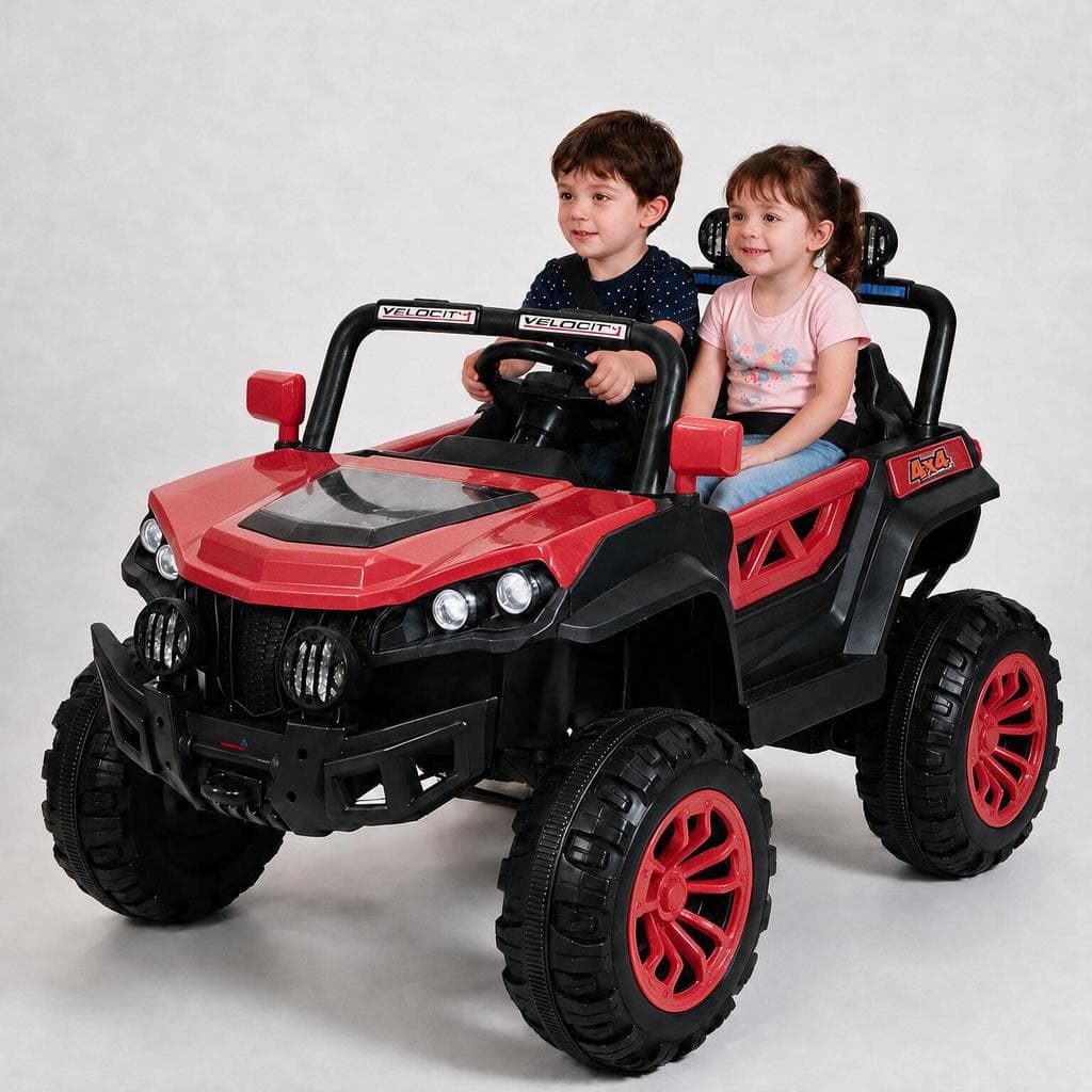 Carro elétrico infantil 12V de 2 lugares estilo jeep com controle remoto e tamanho grande para a criança se divertir UTV