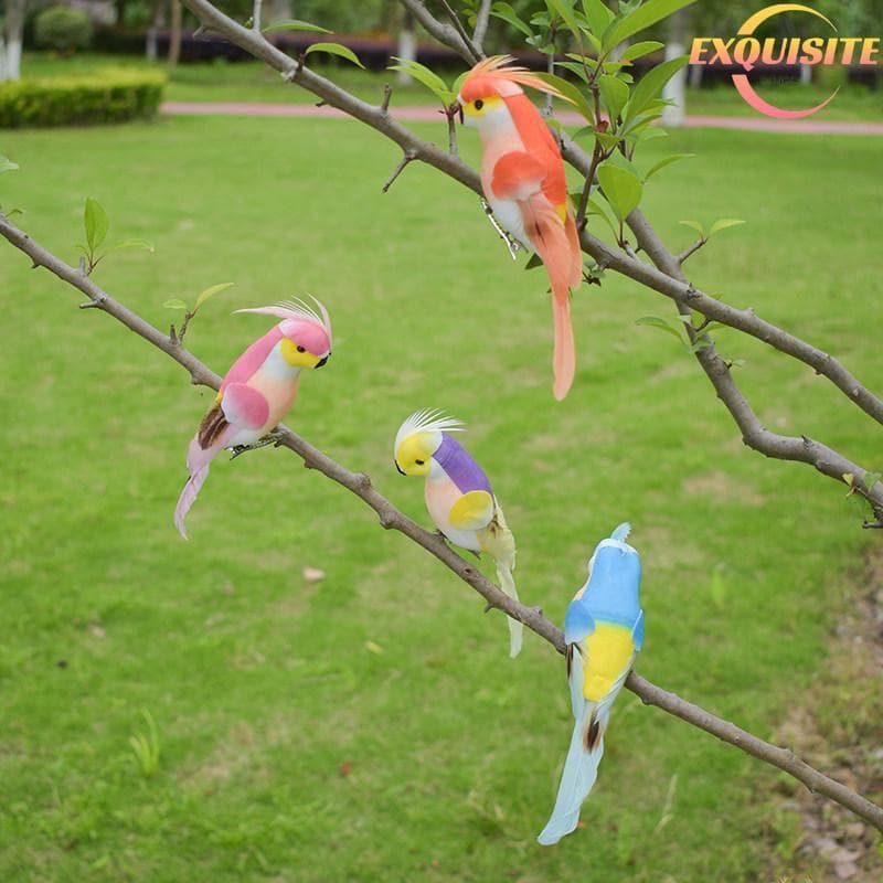 [EL-t] 1 Peça Enfeites De Boneca De Gramado De Penas Em Miniatura 15 Cm Simulação Criativa Artesanal Papagaio Animal Pás