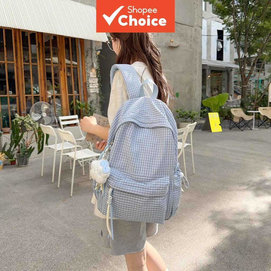 Mochila xadrez | Mochila juvenil escolar | Mochila casual para o dia a dia | Mochila de viagem de grande capacidade |