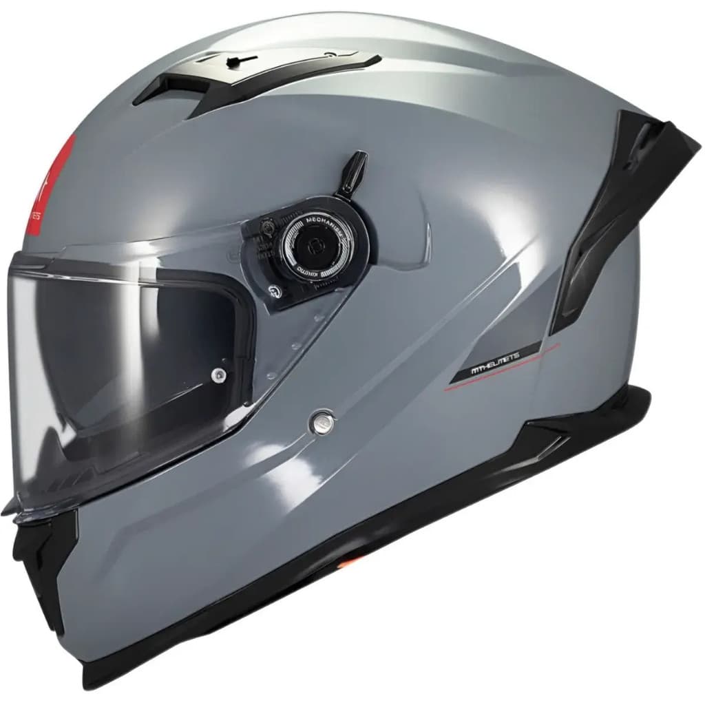Capacete MT Helmets Braker A12 Solid Cinza Brilho Com Visor Óculos Interno SV