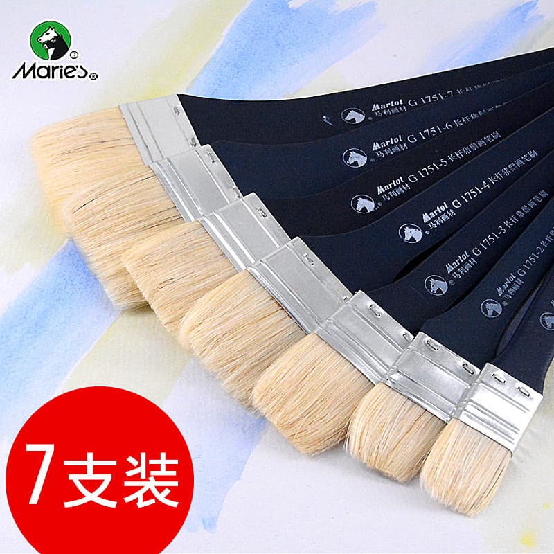 Conjunto de pincéis de óleo de cerdas da marca Marley Pincel de cabelo de porco Pincel profissional para pintura a óleo