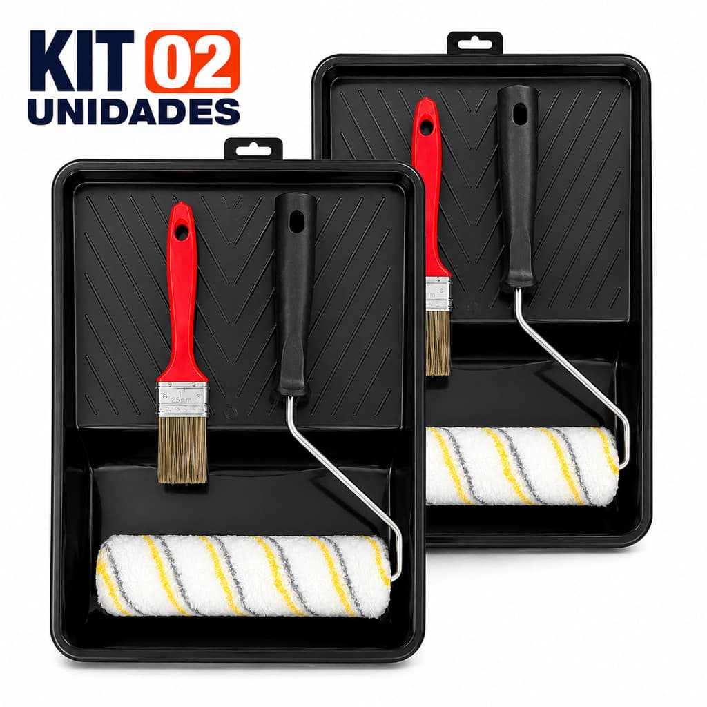 Kit Bandeja De Pintura Completo  + Rolo 23cm + Pincel