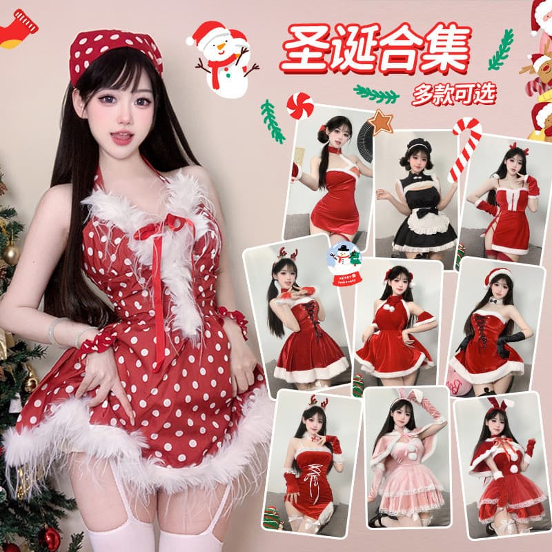 Traje de natal atmosfera usar vestido vermelho feminino outono inverno terno festa pequeno vestido EXF4