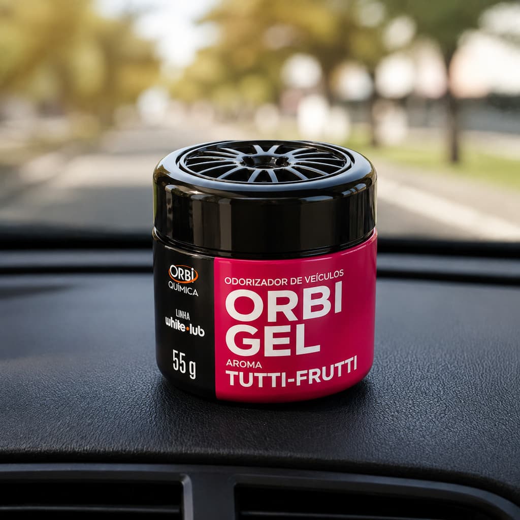 Aromatizante Para Carros e Outros Ambientes Orbigel Fragrância Tutti-Frutti 55g Orbi Química