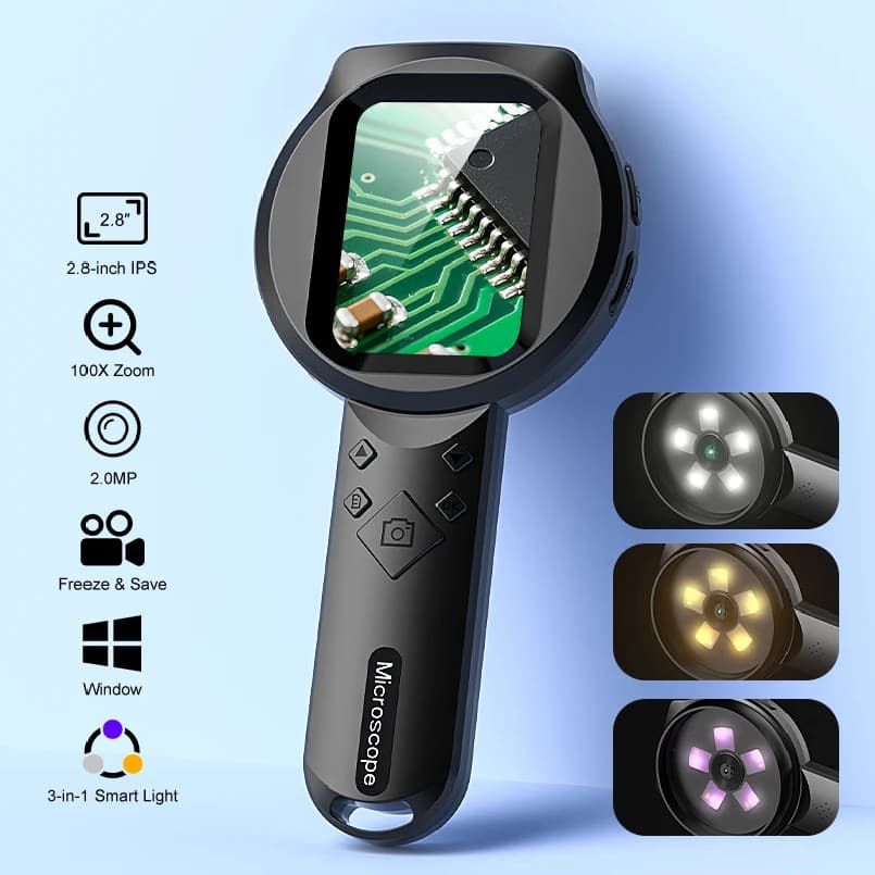 Lupa Digital IPS De 2.8', HD 1080P 100X , Microscópio Portátil , Vidro De Ignição Para Reparo Eletrônico , Verificação D