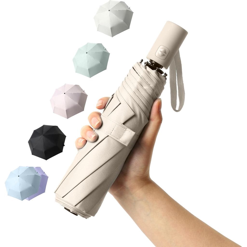 Guarda-chuva de Viagem BAODINI com Proteção UV Total, Compacto para Chuva e Sol, UPF 50+, Resistente ao Vento, Portátil,