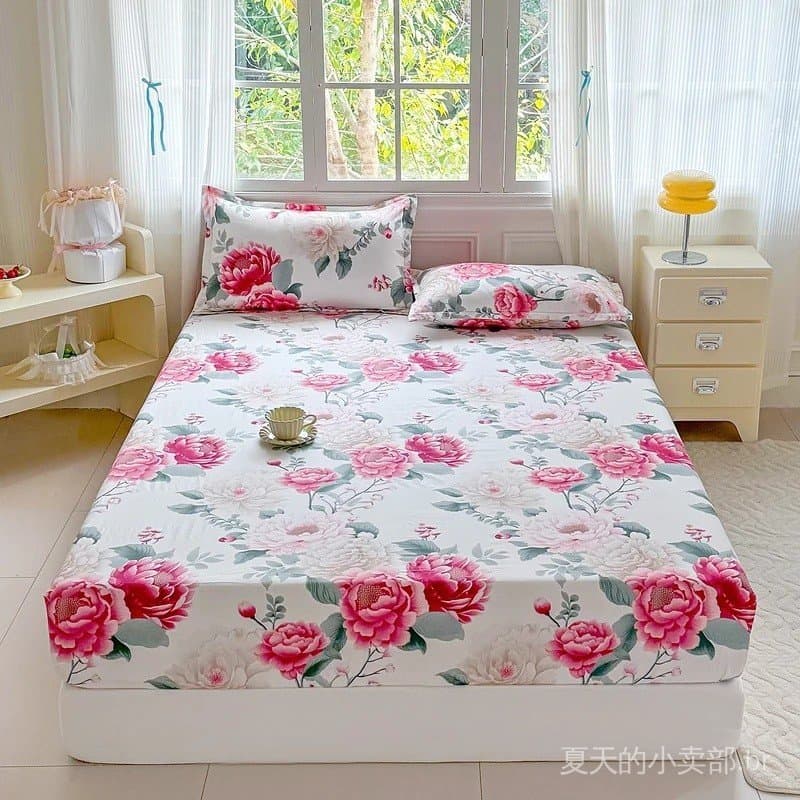 Lençol ajustável com estampa floral, disponível nos tamanhos solteiro, casal, queen e king, lençol de cama, material sua