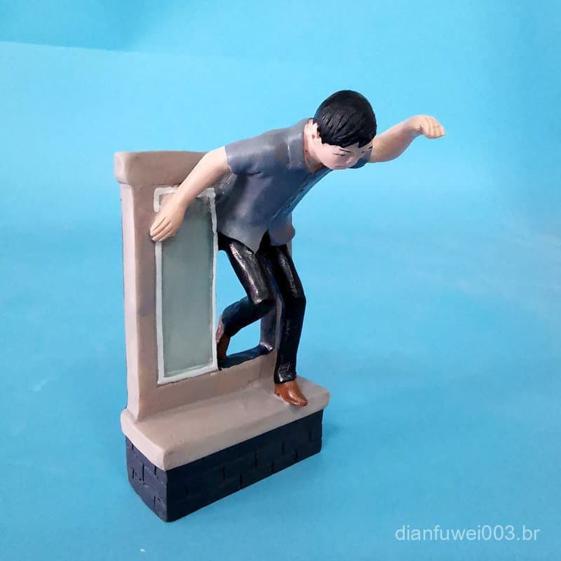 Pequeno lote misto de figuras psicológicas para sandplay: O homem escapando pela janela A-728