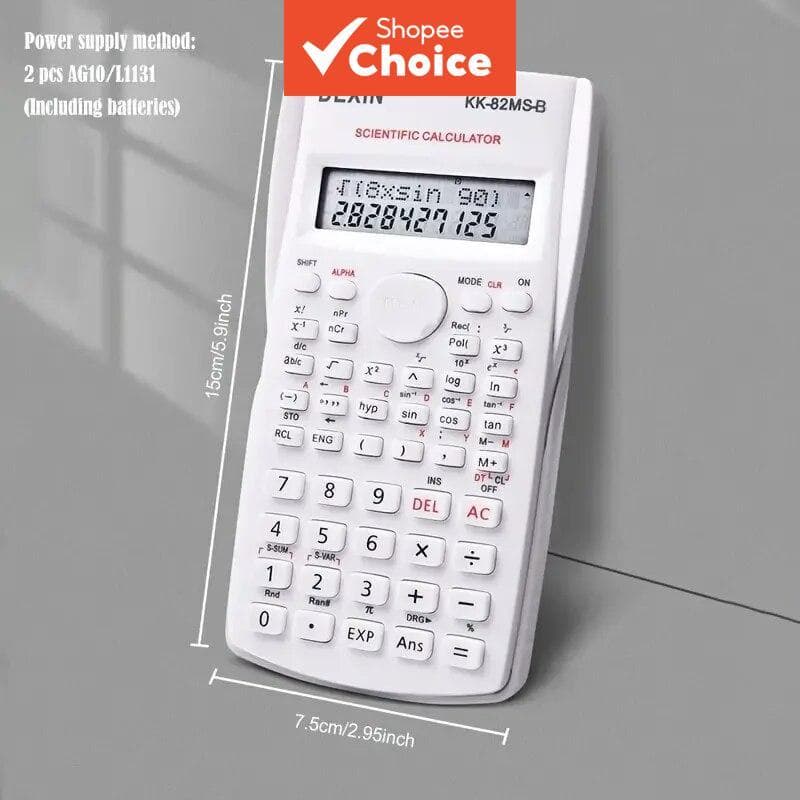 Calculadora Científica de Engenharia 1 Unidade, Calculadora Funcional de 2 Linhas, Calculadora Fracionária, Calculadora
