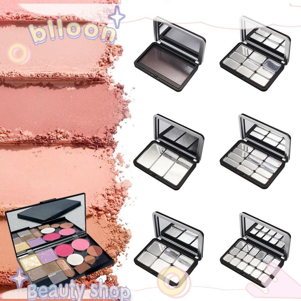 Paleta De Sombras DIY , Caixa Cosmética Preta Fosca Vazia , ABS Com Espelho Multi-Grades Para Os Olhos