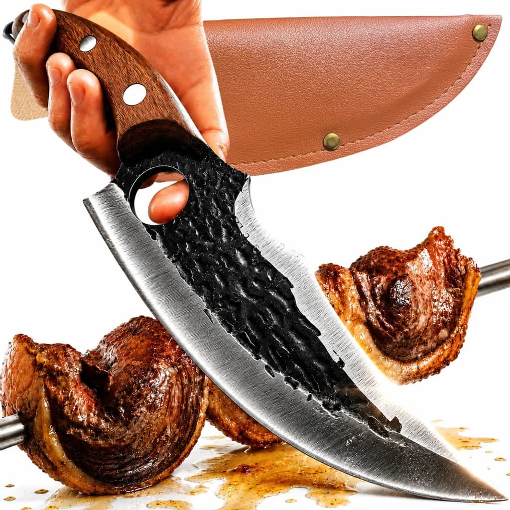 Faca Picanheira Churrasco Profissional Fulltang Bainha Couro