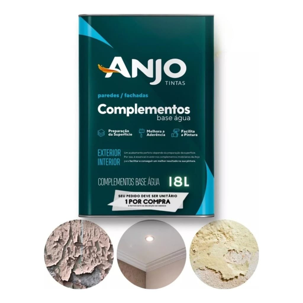 Fundo Preparador de Parede Anjo Preparo Base de Agua Para Paredes Incolor Lata 18 Litros