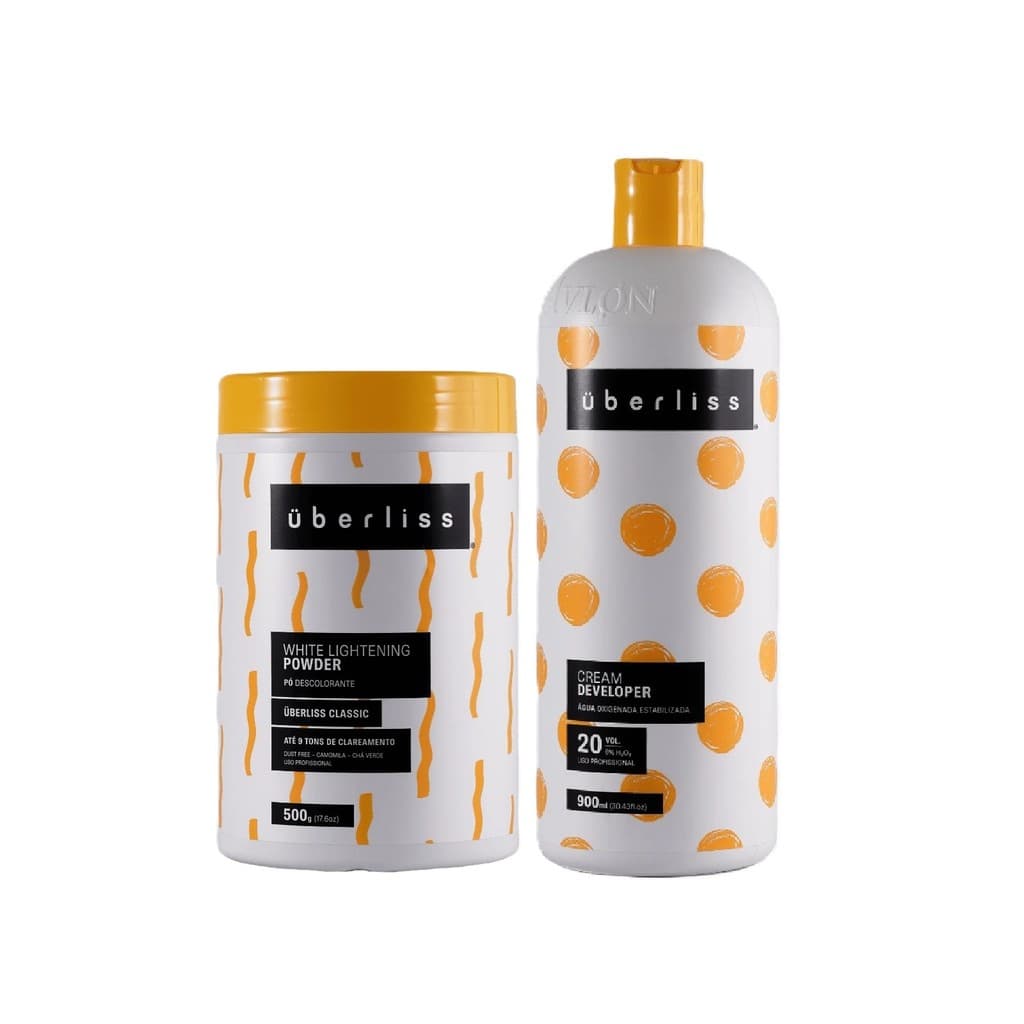 Kit Avlon Uberliss - White Lightening Powder Pó descolorante 500g + Água Oxigenada Estabilizada 20 Vol. 900ml
