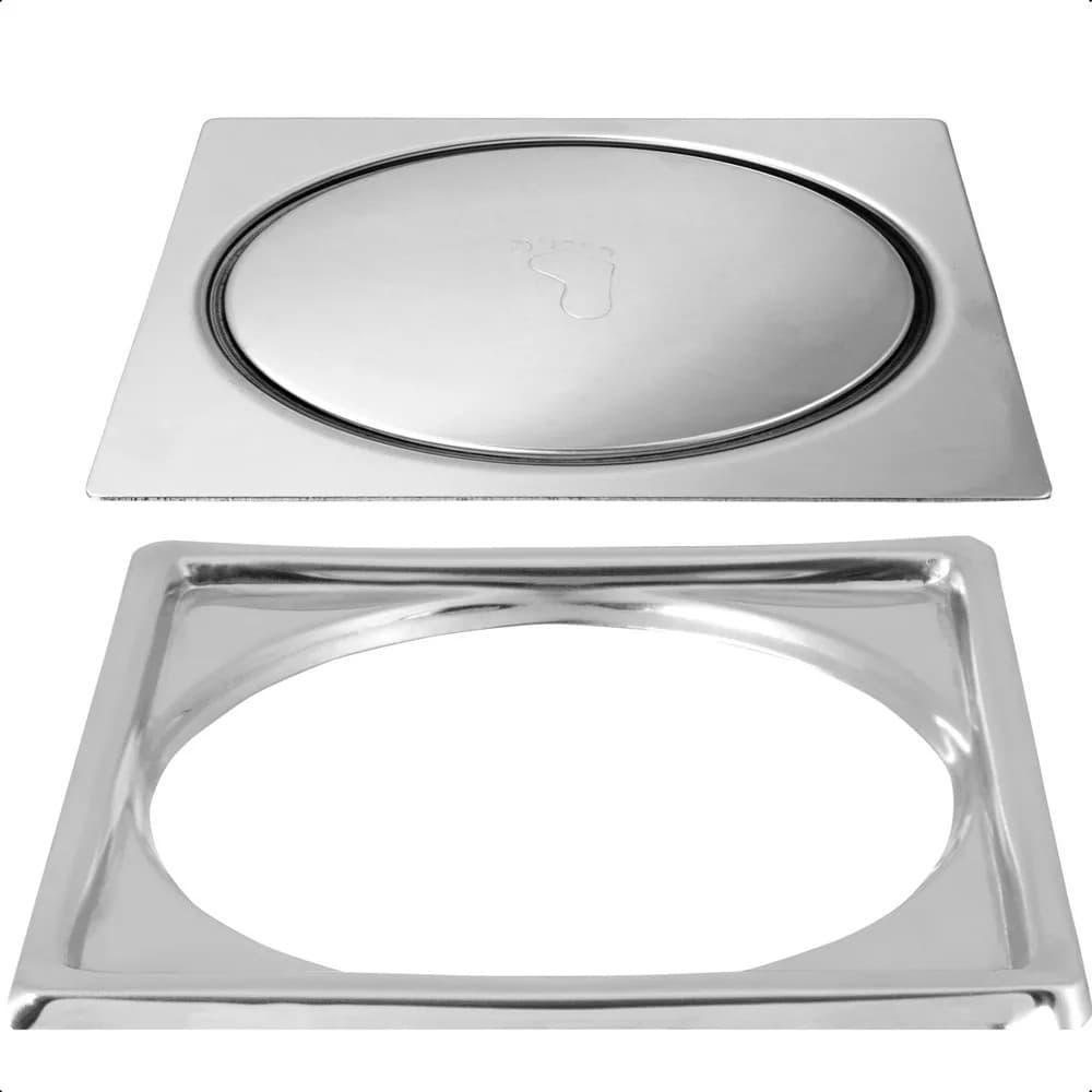 2x Ralo 10x10 Aço Inox Cromado Abre e Fecha