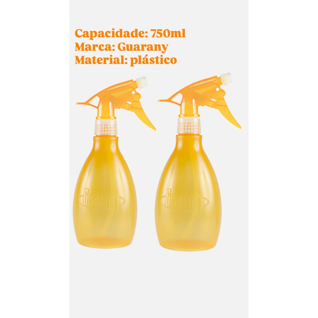 KIT COM 02 BORRIFADOR MANUAL GUARANY COM GATILHO 750ML