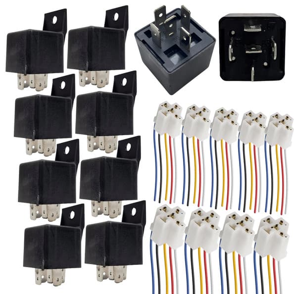 Kit 20 Relé 5 Vias Reversor Universal Automotivo + Chicote