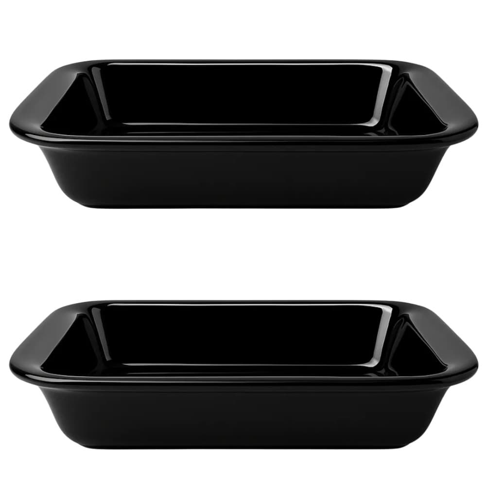 Kit 2un Travessas Refratárias Cerâmicas Retangulares Assadeira Multiuso para Servir Forno Buffet