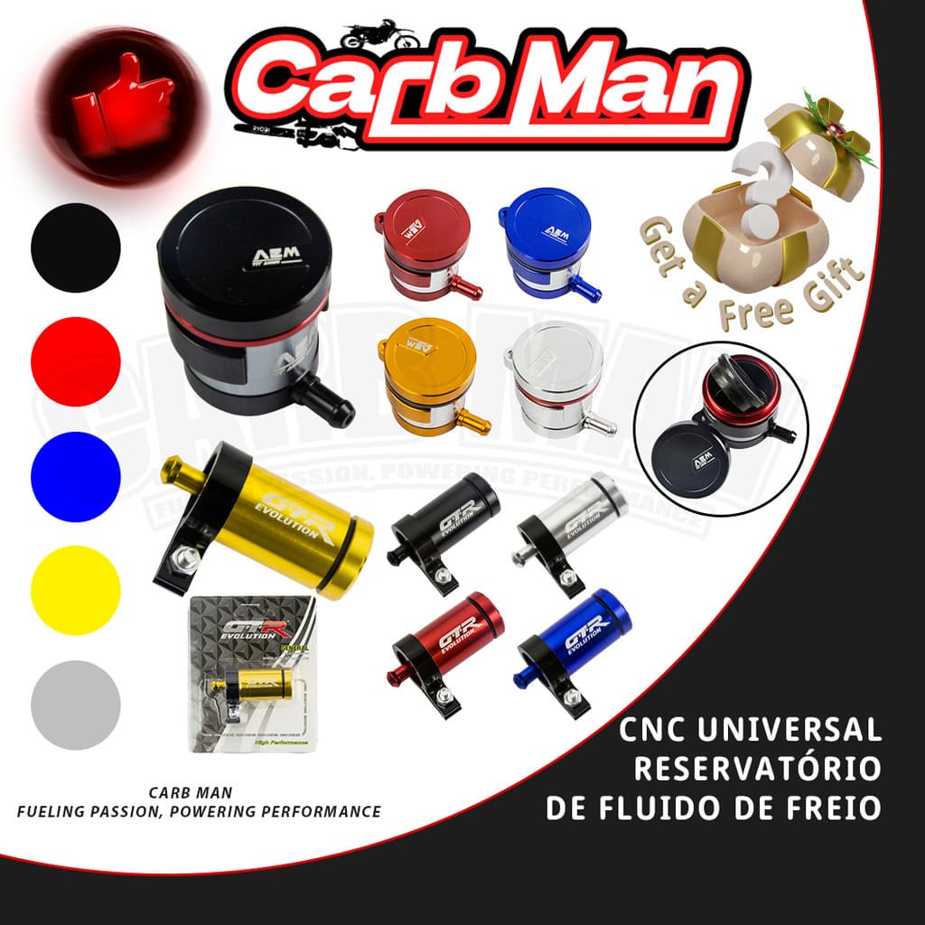 Reservatório De Fluido De Freio Traseiro Moto CNC Alumínio Universal Esportivo GTR Para Honda Yamaha Kawasaki Suzuki BMW