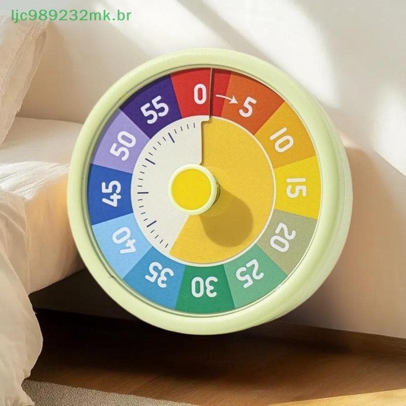 [MYBR] Temporizador Visual De Autodisciplina Silencioso 60 Minutos De Cozinha Lembrete Redondo Visualização Contagem Reg