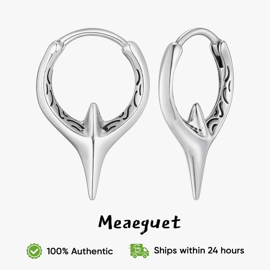 Meaeguet Moda Masculina Texturizada Estrela De Quatro Pontas Brincos Hipoalergênicos De Aço Inoxidável Joias