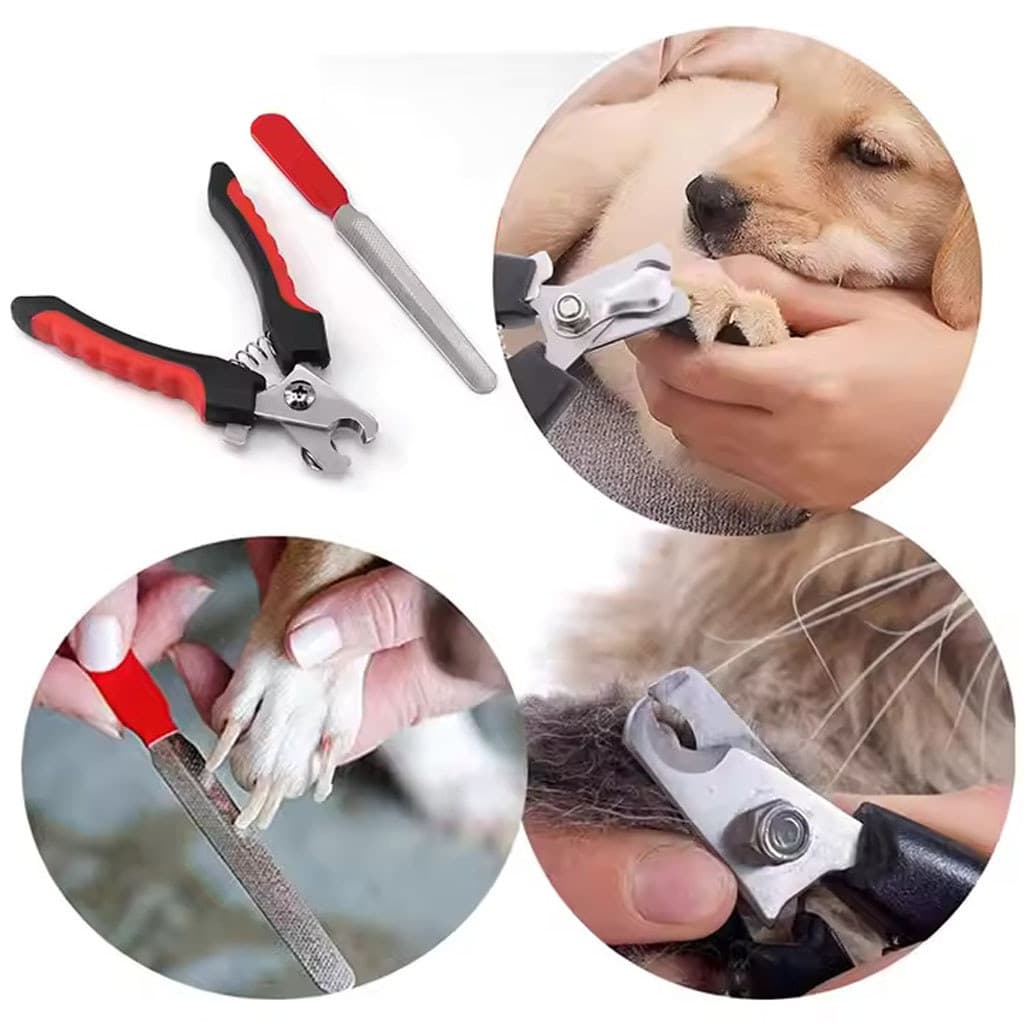 Kit Cortador Alicate + Lixa De Unha Gatos E Cães Grande Alicate Cortador de Unha Pet para Cachorro Higiene