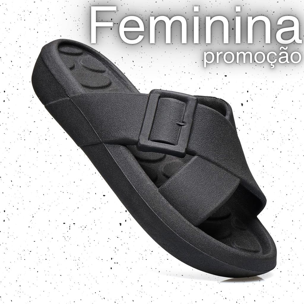 Chinelo Feminino Flip Puff Slide Confortável Leve Para Caminhar