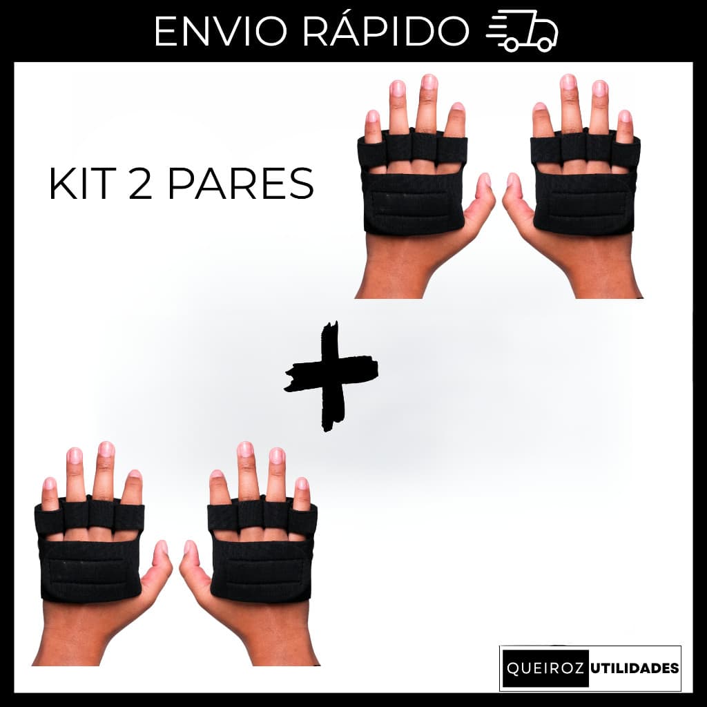 Kit - Luvas Caleira De Academia Para Musculação - 2 Pares De Luvas Treino Crossfit Fitness Bike Dedeira