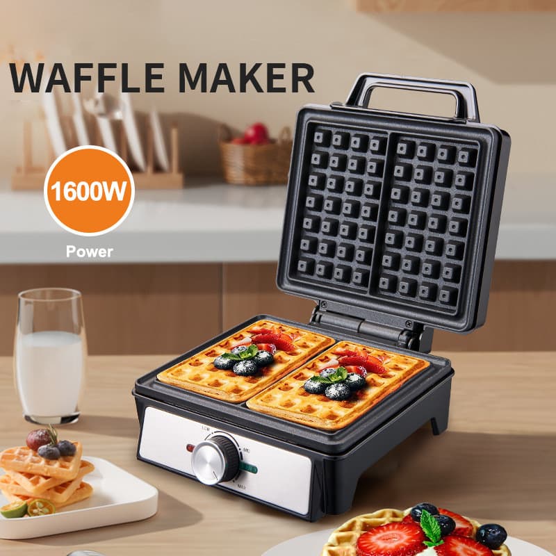 Máquina De Fazer Bolo Waffle Comércio Exterior 2 Peças Pão Café Da Manhã Assadeira Elétrica