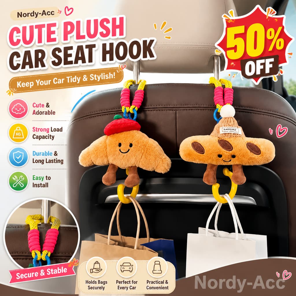 Bonito Dos Desenhos Animados Assento De Carro Volta Ganchos Multifuncional Saco De Compras Bolsa Titular Armazenamento V