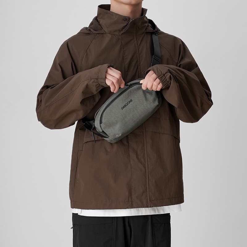 Street Wear bolsa mensageiro masculina pequena multifuncional saco de peito esportes ao ar livre ciclismo cintura saco l