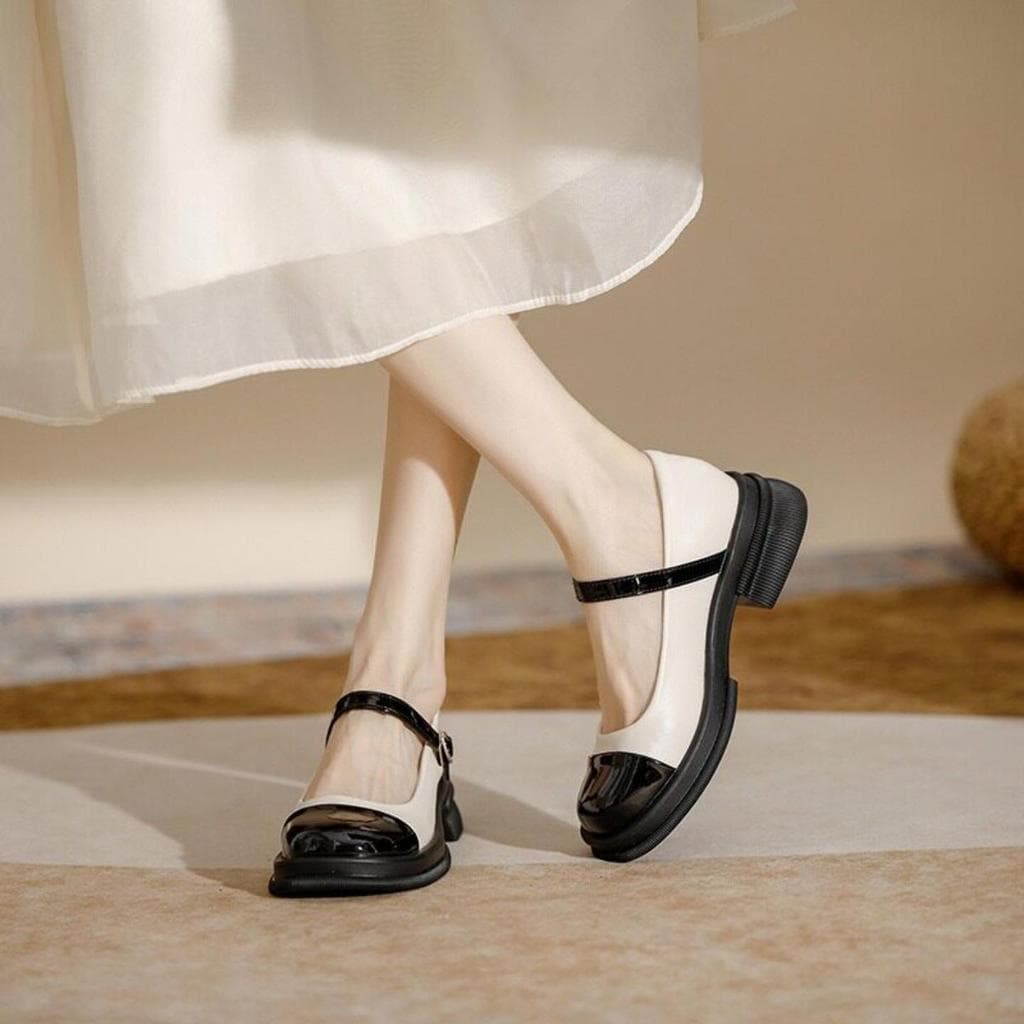 Retro estilo britânico Mary Jane sapatos femininos francês único sapatos de sola grossa combinando saia 2026 primavera d
