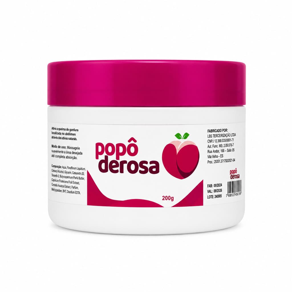 Popoderosa Creme Corporal Termoativo para Estrias e Celulite 200g Efeito Aquecimento