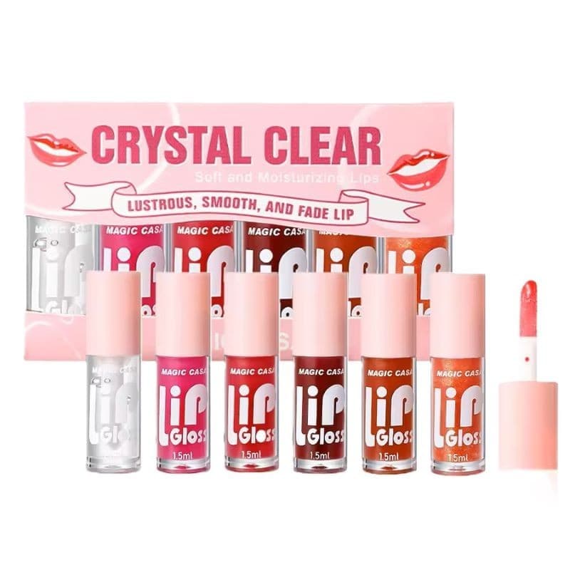 Lip Gloss Crystal Clear 6 un Magic Casa Hidratante Labial