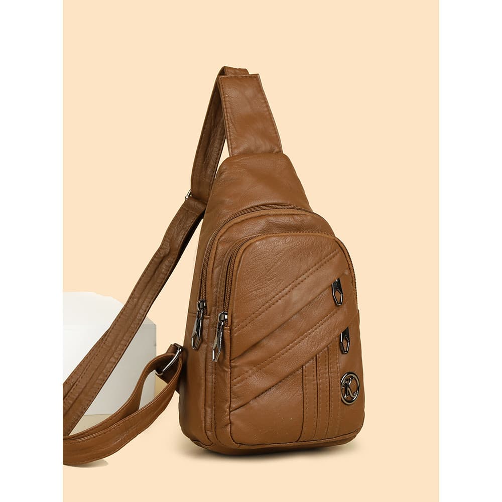 Luo Botu bolsa de peito de couro macio feminina Casual all-match bolsa mensageiro de um ombro moda all-match 2026 novo e