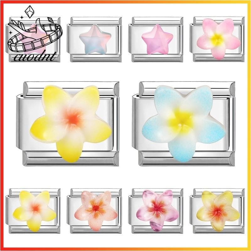 Dopamina Flor Estrela Italiano Charme Pulseira Caber 9mm De Aço Inoxidável Jóias Fazendo Acessórios DIY Retro Personalid