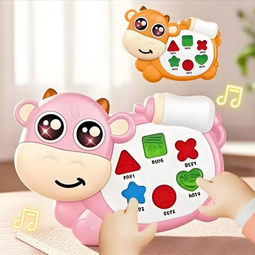Teclado Piano Musical Infantil Sons Fazenda Brinquedo Vaca
