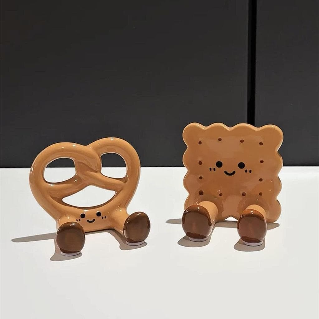 Bonito biscoito suporte do telefone cerâmica Desktop posição de trabalho cura ornamentos emocionais iPad Tablet telefone