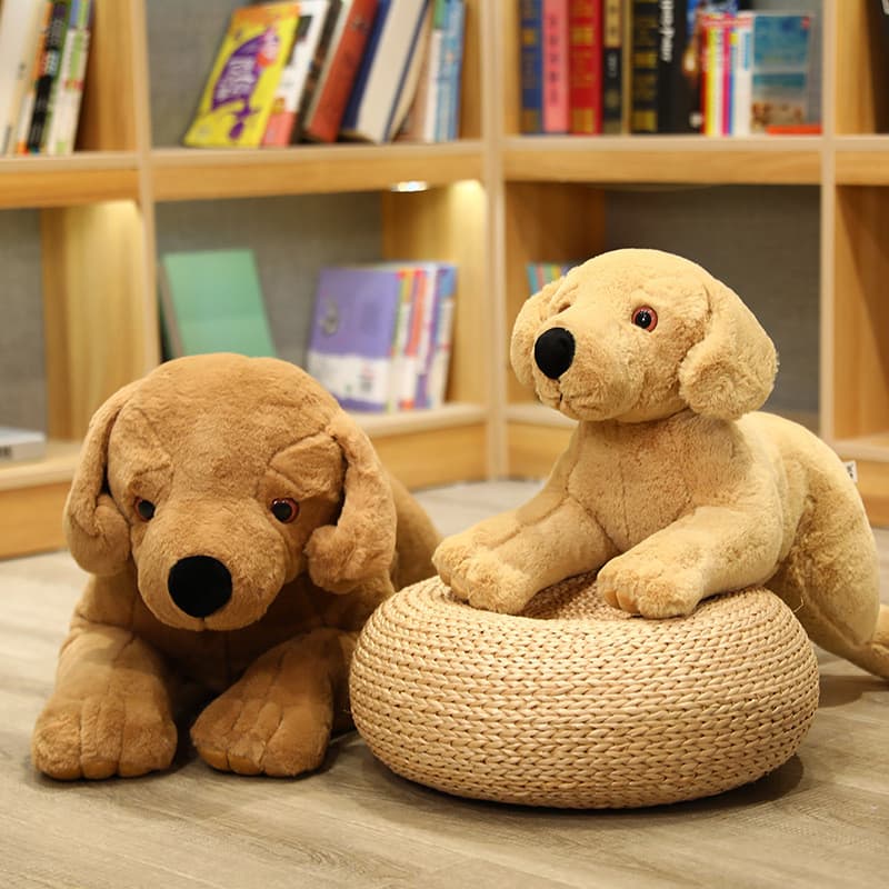 Deitado estilo Labrador filhote de cachorro boneca simulação cão boneca cama macia crianças brinquedo de pelúcia travess
