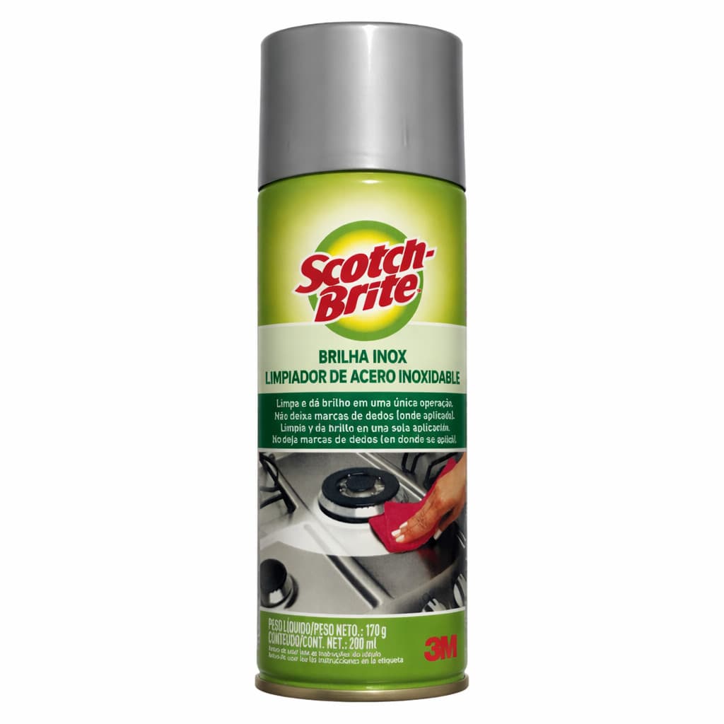 Limpa Inox Scotch-Brite 3M 200ml – Brilha Inox Aço Inoxidável Sem Marcas