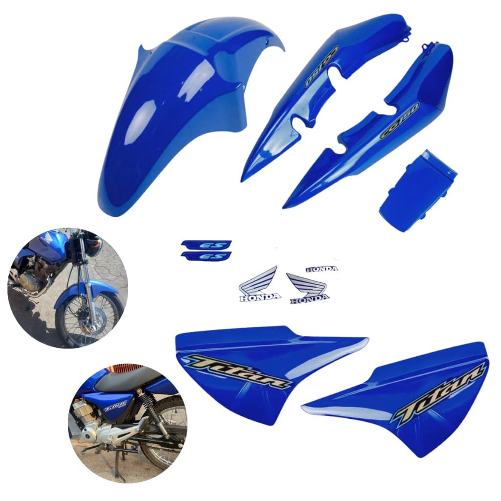 Carenagem Completa Titan 150 Azul 2004 2005 2006 2007 2008 + Adesivos