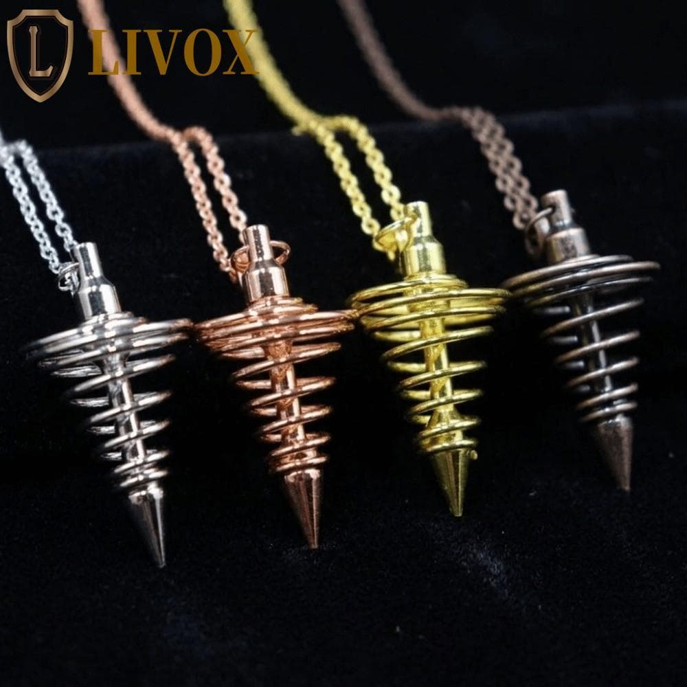 Pêndulo LIVOX Isis , Pêndulos Espirituais De Bruxa Energética Radiestesia , De Metal Em Cone Espiral De Meditação Pontia